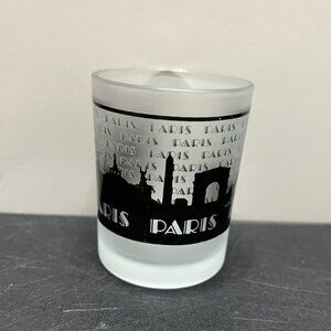 Paris France Frosted Shot Glass Black Landmarks Collage Vintage Taiwan‎